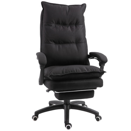 Ergonomická kancelářská židle, masáž a polohování s podnožkou, černá