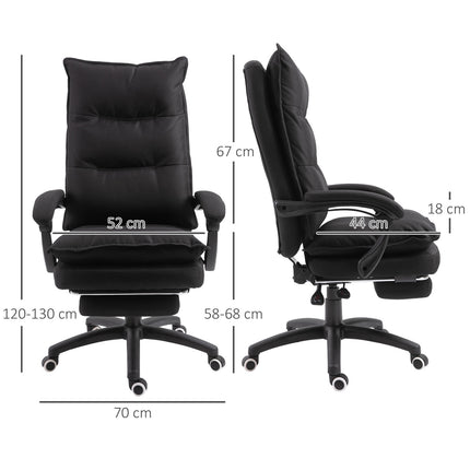 Ergonomická kancelářská židle, masáž a polohování s podnožkou, černá