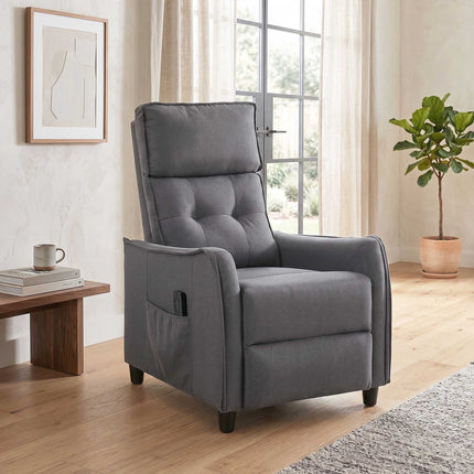 Massage Recliner Chair With Footrest, 160 Recline, Gray