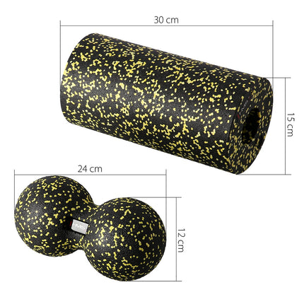 Massage Roller and Ball Set, Black-Green, EPP Material