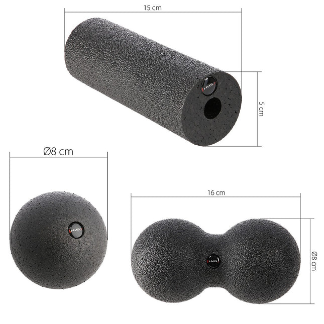 Massageroller en ballenset - 3 stuks