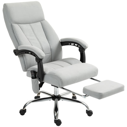 Ergonomická polohovací kancelářská židle s podnožkou, světle šedá