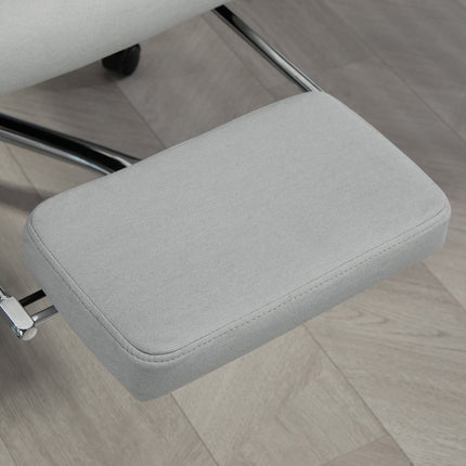 Ergonomická polohovací kancelářská židle s podnožkou, světle šedá