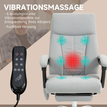 Ergonomická polohovací kancelářská židle s podnožkou, světle šedá