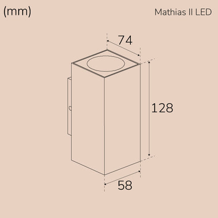Nástěnné svítidlo Mathias II LED IP65 3000K 6W 520lm antracitová