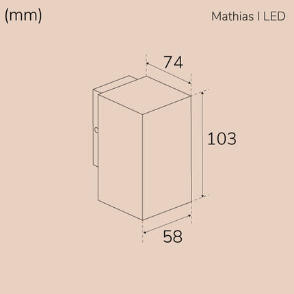 Nástěnné svítidlo Mathias I LED IP65 3000K 3W 290lm antracitová
