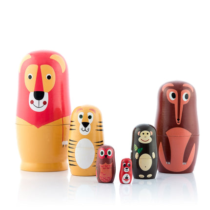 Dřevěné matrjošky se zvířátky Funimals InnovaGoods 11 ks