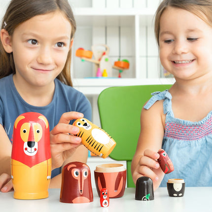 Dřevěné matrjošky se zvířátky Funimals InnovaGoods 11 ks