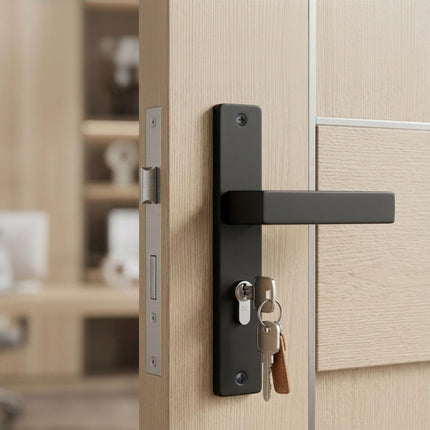 Sada dveřních klik matná černá s profilovou vložkou