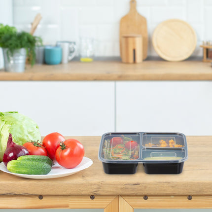 Essenszubereitungsboxen mit 3 Fächern - 24 Stück