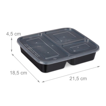Essenszubereitungsboxen mit 3 Fächern - 24 Stück