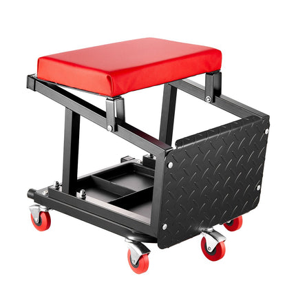Mechanic Rolling Stool, 300 lb, Swivel, Tool Tray