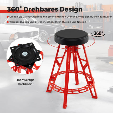 Dílenská stolička, odolný hliník, otočný sedák 360°