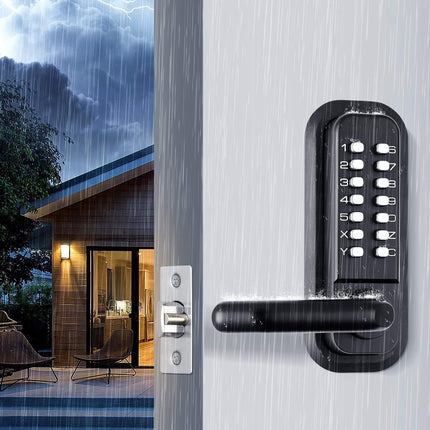 Mechanical Keyless Door Lock, 14-Digit Keypad, Waterproof