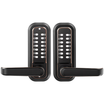 Mechanical Keyless Door Lock, Double-Sided Keypad, Auto Lock