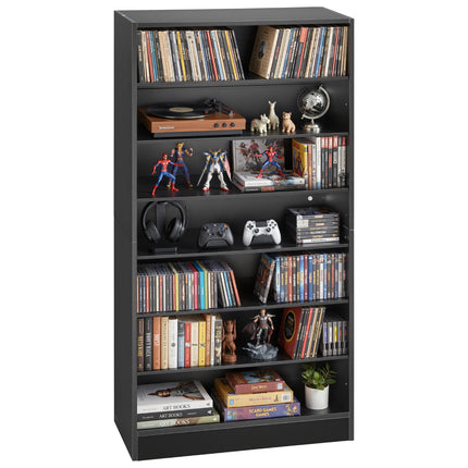 Media Storage Cabinet, 7-Tier DVD Shelf, 70x30x140 cm