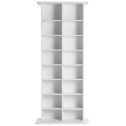 Media Storage Cabinet, 8 Adjustable Shelves, Holds 464 CDs, White