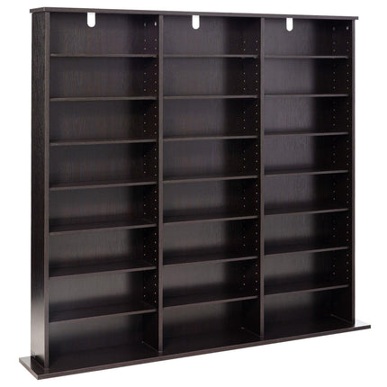 Media Storage Cabinet, 8-Tier DVD Shelf, Brown