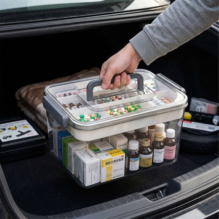 Medicine Storage Box, Clear Plastic With 7 Compartments