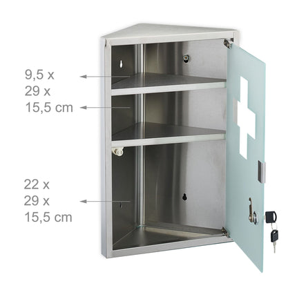Medicine cabinet with glass door