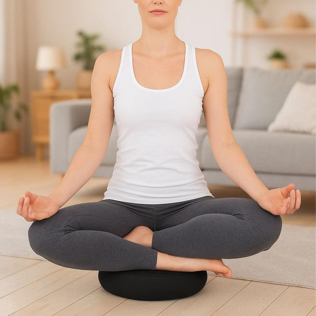 Sada meditačního polštáře s jógovým popruhem – pohanková výplň