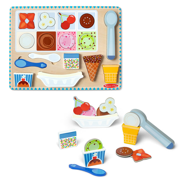 Melissa & Doug dřevěné magnetické puzzle a hrací set zmrzlina