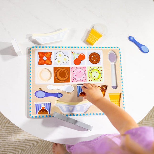 Melissa & Doug dřevěné magnetické puzzle a hrací set zmrzlina