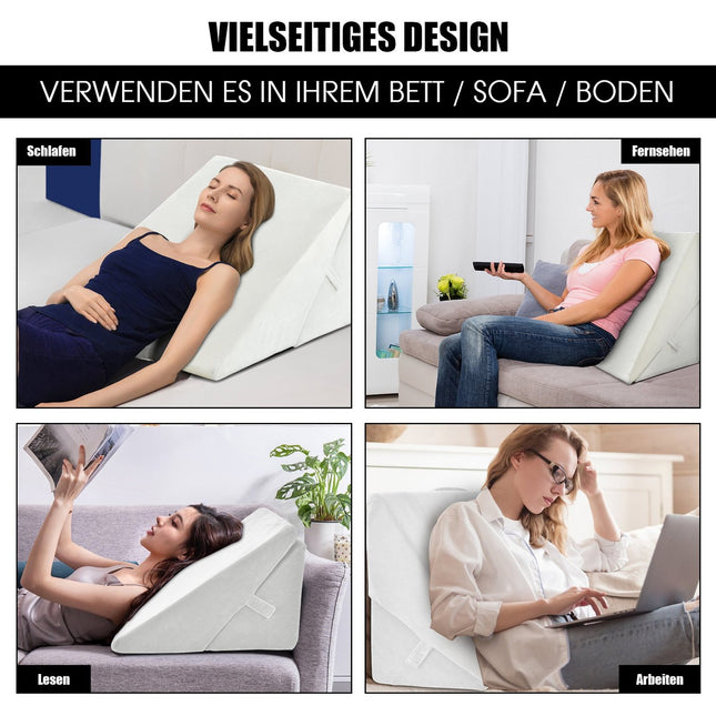 Klínový polštář z paměťové pěny – ergonomická opora 7 v 1