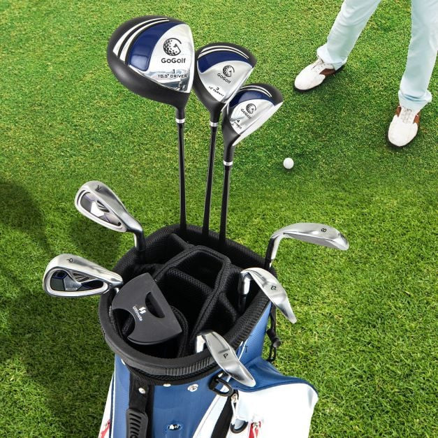 Pánská sada golfových holí 9dílná se stojanovým bagem, driver 460cc