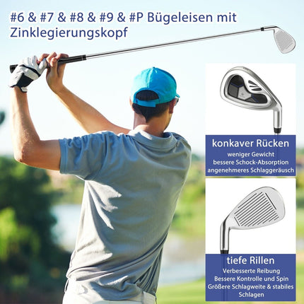 Pánská sada golfových holí 9dílná pro praváky s kryty