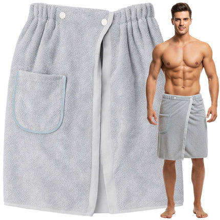 Pánský saunový ručník-kilt, rychleschnoucí bavlna s kapsou