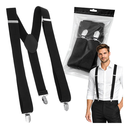 Men's Y-Back Suspenders, Wide 3.5 cm, Adjustable