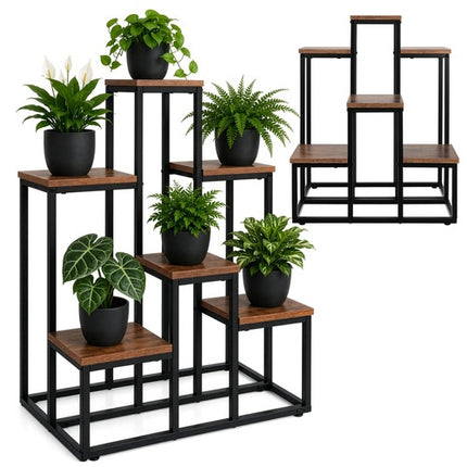 Kovový 6patrový stojan na rostliny, loft styl, 67cm