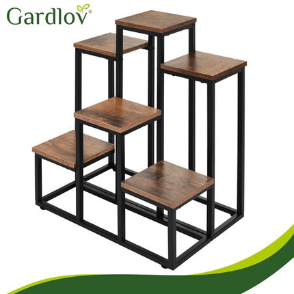 Kovový 6patrový stojan na rostliny, loft styl, 67cm