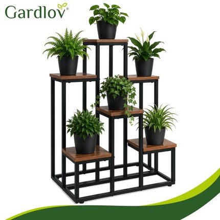 Kovový 6patrový stojan na rostliny, loft styl, 67cm