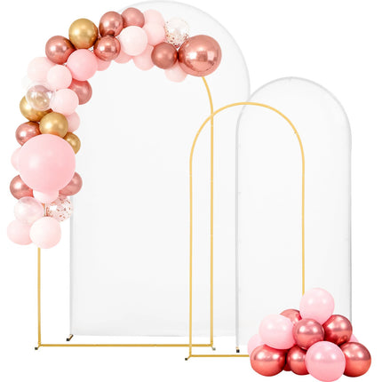 Metal Arch Backdrop Stands Set of 2, Gold, Covers