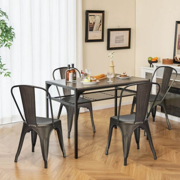 Kovové barové stoličky sada 4 ks, 45 cm, odnímatelná opěrka