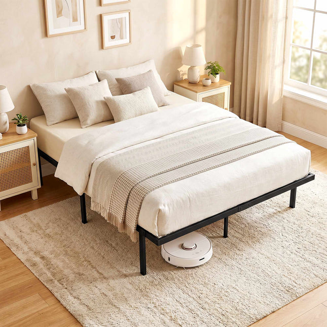 Metallbettgestell 140x200 cm, Stauraum unter dem Bett, Lattenrost