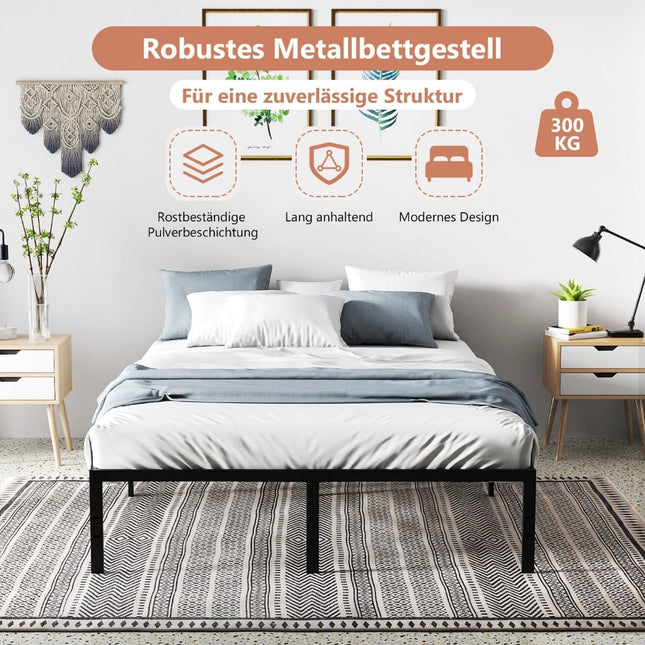 Kovový rám postele, 160x200 cm, není nutný boxspring, černá
