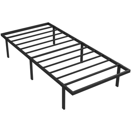 Kovový rám postele 90x200 cm, úložný prostor pod postelí, černá