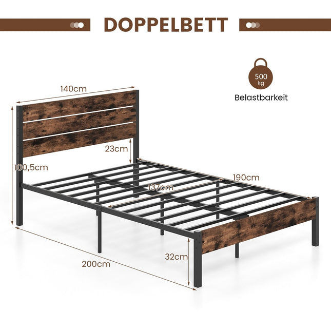 Kovový rám postele pro matraci 200x140 cm s úložným prostorem
