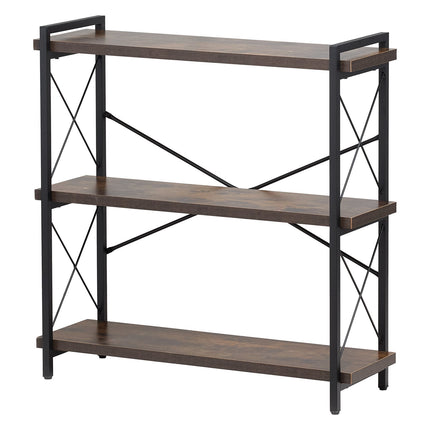 Metal Bookshelf, 3-Tier Industrial Open Shelf Unit