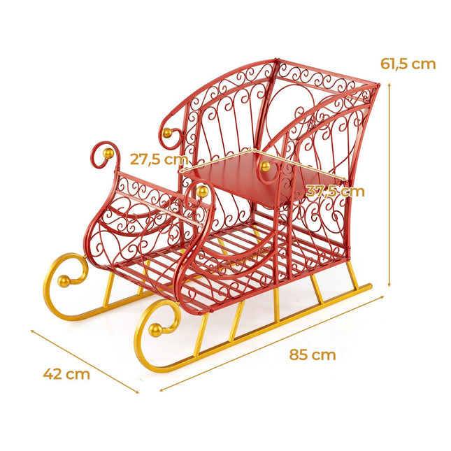 Metal Christmas Sleigh Basket, 2-Tier Gift Storage