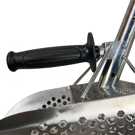 Prosévací lopatka na písek pro hledání kovů – dlouhá násada, nerez