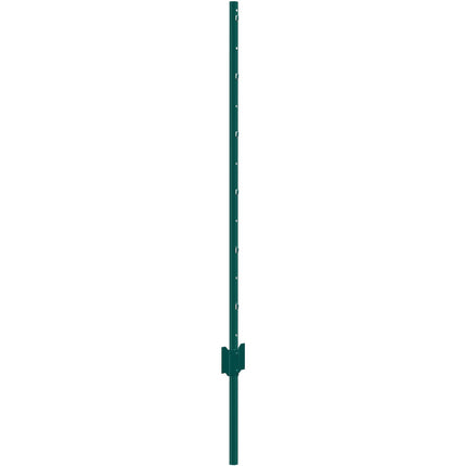 Metal Fence Posts, 4 Ft U-Channel Steel, 10 Pack, Green