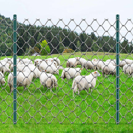 Metal Fence Posts, 4 Ft U-Channel Steel, 10 Pack, Green