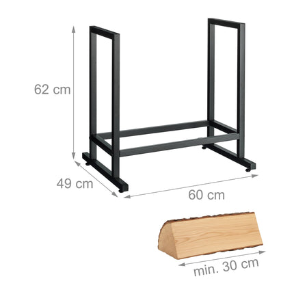 Kovový stojan na dřevo – pevné železo, úsporný design