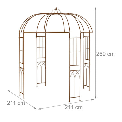 Kovová zahradní pergola – tvar ptačí klece, volně stojící altán