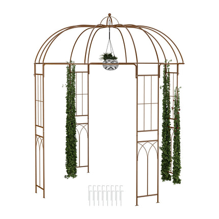 Kovová zahradní pergola – tvar ptačí klece, volně stojící altán