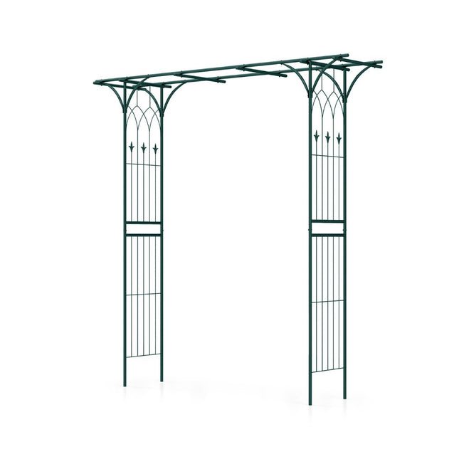 Metal Garden Arch for Climbing Plants, 205x52x205 cm, Green